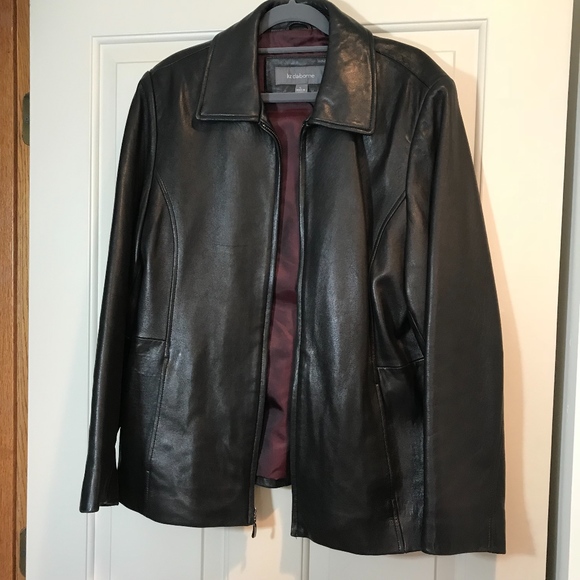 Liz Claiborne Jackets & Blazers - Liz Claiborne Real Leather Jacket w Shimmer finish